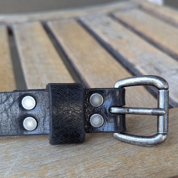 J. Crew Black Genuine Italian Leather Belt Size Small Made in USA - Picture 3 of 7